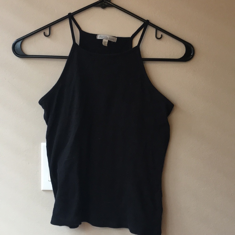 charlotte russe black halter top